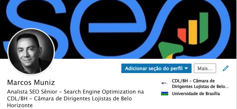 Marcos Muniz Analista SEO Sênior - Search Engine Optimization na CDL/BH - Câmara de Dirigentes Lojistas de Belo Horizonte