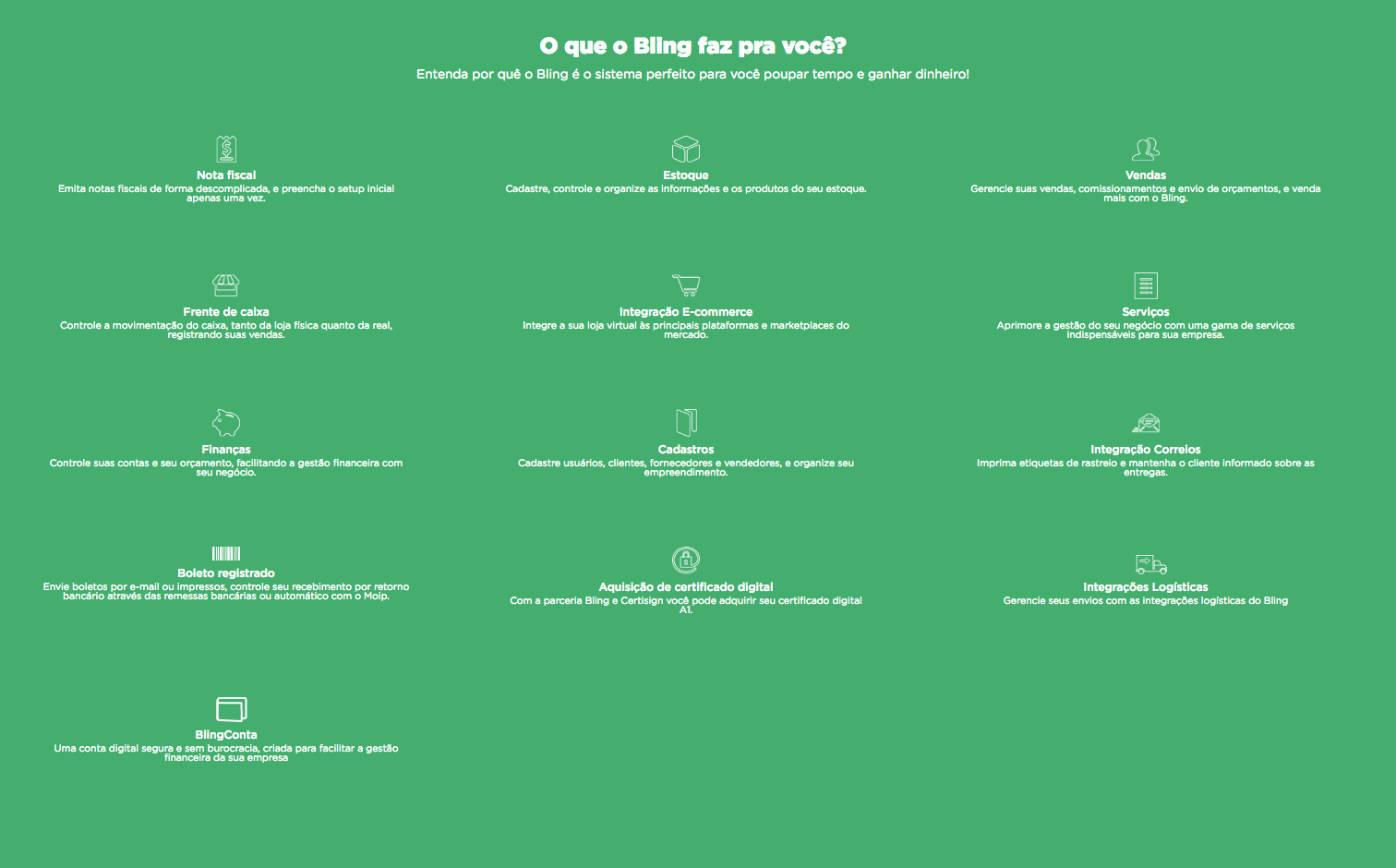 O que o Bling faz pra você desde a inserção de novos produtos no estoque ao acompanhamento do status de pedidos de venda, o Bling permite que você tenha muito mais eficiência na gestão dos setores de sua loja virtual graças às vantagens que proporciona