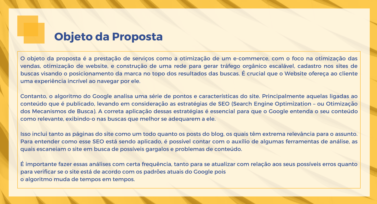 Seo para e-commerce, loja virtual e redes sociais - Proposta de otimização SEO MUNIZ