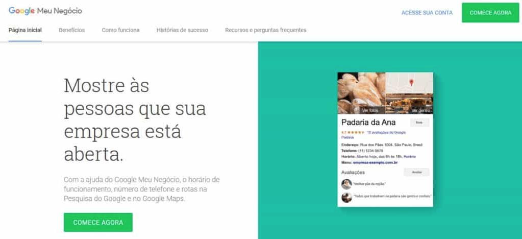 Google meu Negócio o passo a passo Acesse a página da plataforma