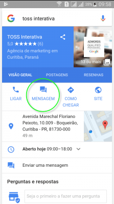 Google meu Negócio o passo a passo Habilite a troca de mensagens