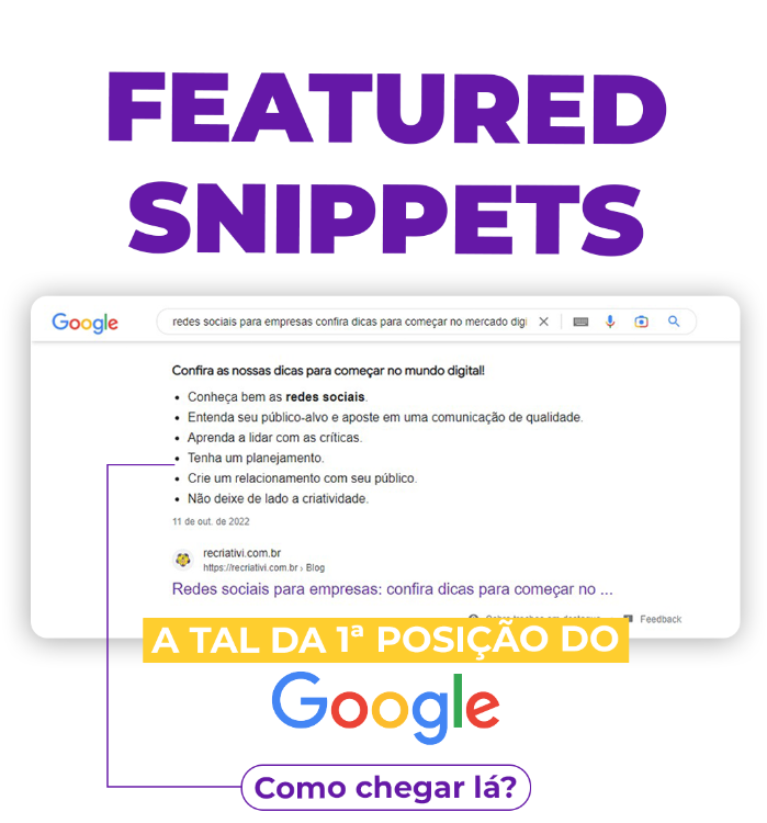 O que são Featured Snippets: posição ZERO no Google?